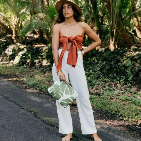 Aloha Mid Monstera Pouch In Seaweed<Women Cosmetic Bags | Hand Bags