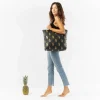 Aloha Pineapple Royale Day Tripper In Gold On Black< Shopping Totes | Beach Bags