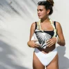 Aloha Small Le Palm Pouch In White On Black Women's<Women Cosmetic Bags | Hand Bags