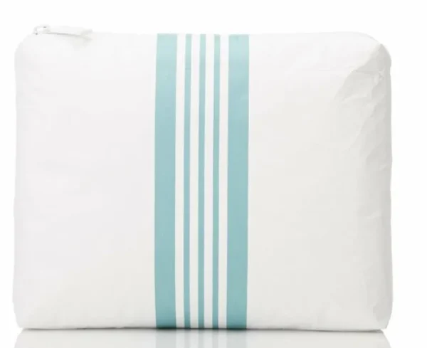 Aloha Small Linen Stripe Pouch In Bleu/White Women's<Women Cosmetic Bags | Women’s Bags