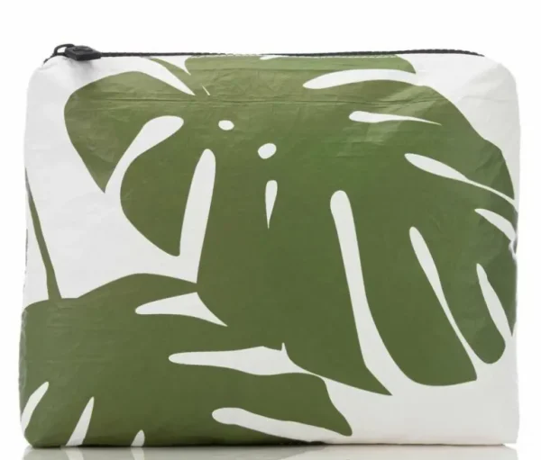 Aloha Small Monstera Pouch In Seaweed Women's<Women Hand Bags | Women’s Bags