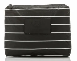 Aloha Small Pinstripe Pouch In White On Black<Women Cosmetic Bags | Hand Bags