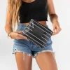 Aloha Small Pinstripe Pouch In White On Black<Women Cosmetic Bags | Hand Bags