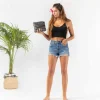 Aloha Small Pinstripe Pouch In White On Black<Women Cosmetic Bags | Hand Bags