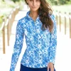 Cabana Life CabanaLife Women's Sport Zip Polo<Women Beachwear | Tops