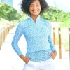 Cabana Life CabanaLife Women's Sport Zip Polo<Women Beachwear | Tops