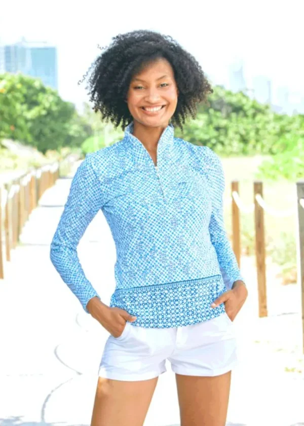 Cabana Life CabanaLife Women's Sport Zip Polo<Women Beachwear | Tops