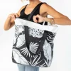 Aloha Luggage And Bags Le Palm Day Tripper White On Black< Shopping Totes | Beach Bags
