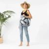 Aloha Luggage And Bags Le Palm Day Tripper White On Black< Shopping Totes | Beach Bags