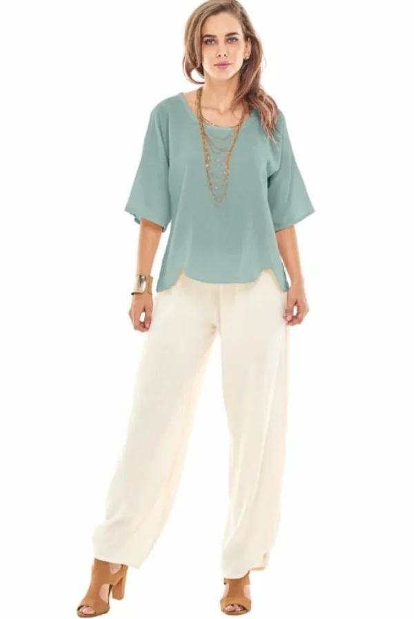 Oh My Gauze! Scallop Blouse<Women Tops