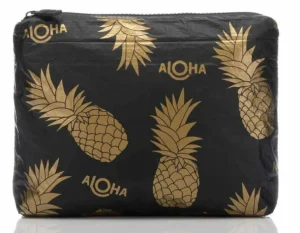 Aloha Women's Small Black Pineapple Fields Pouch<Women Cosmetic Bags | Hand Bags