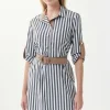 Joseph Ribkoff Women's Striped Belted Blouse<Women Tops